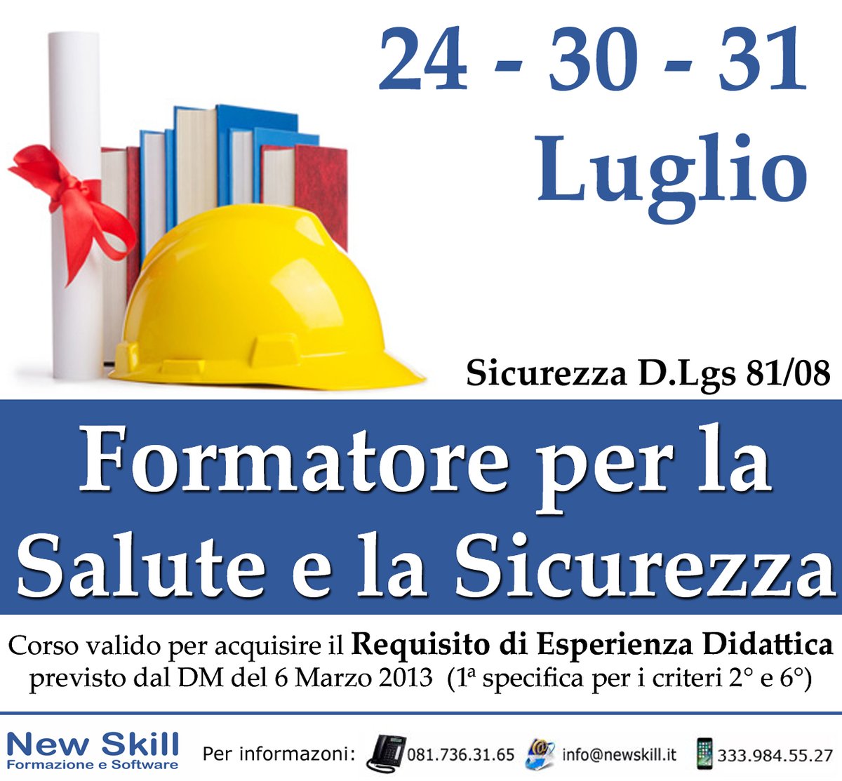 newskillformaz's tweet photo. #FORMATORE per la #SALUTE e la #SICUREZZA
Corso valido per acquisire il Requisito di Esperienza Didattica
#ingegnere #architetto #diventaformatore #tecnici #geometra #esperienzadidattica #diventadocente #lavoro #formati
#aziende #imprese #ditte #lavoratore #formazione #newskill https://t.co/zZ49kpi1J7