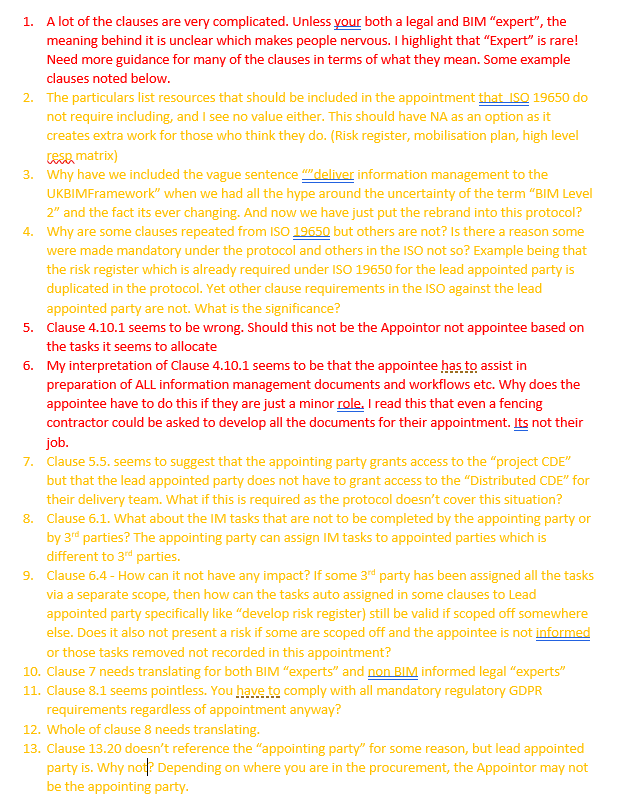 for59j54's tweet photo. Those of you attending the #ISO19650 #BIMprotocol seminar tomorrow which I cant make, here are my personal thoughts. I would be interested to know if you agree with any of them, and if you do, can you raise tomorrow and see what they say? Thanks all https://t.co/vUfEQMDjmJ
