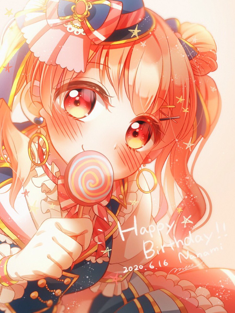 1girl solo food lollipop candy earrings hat  illustration images