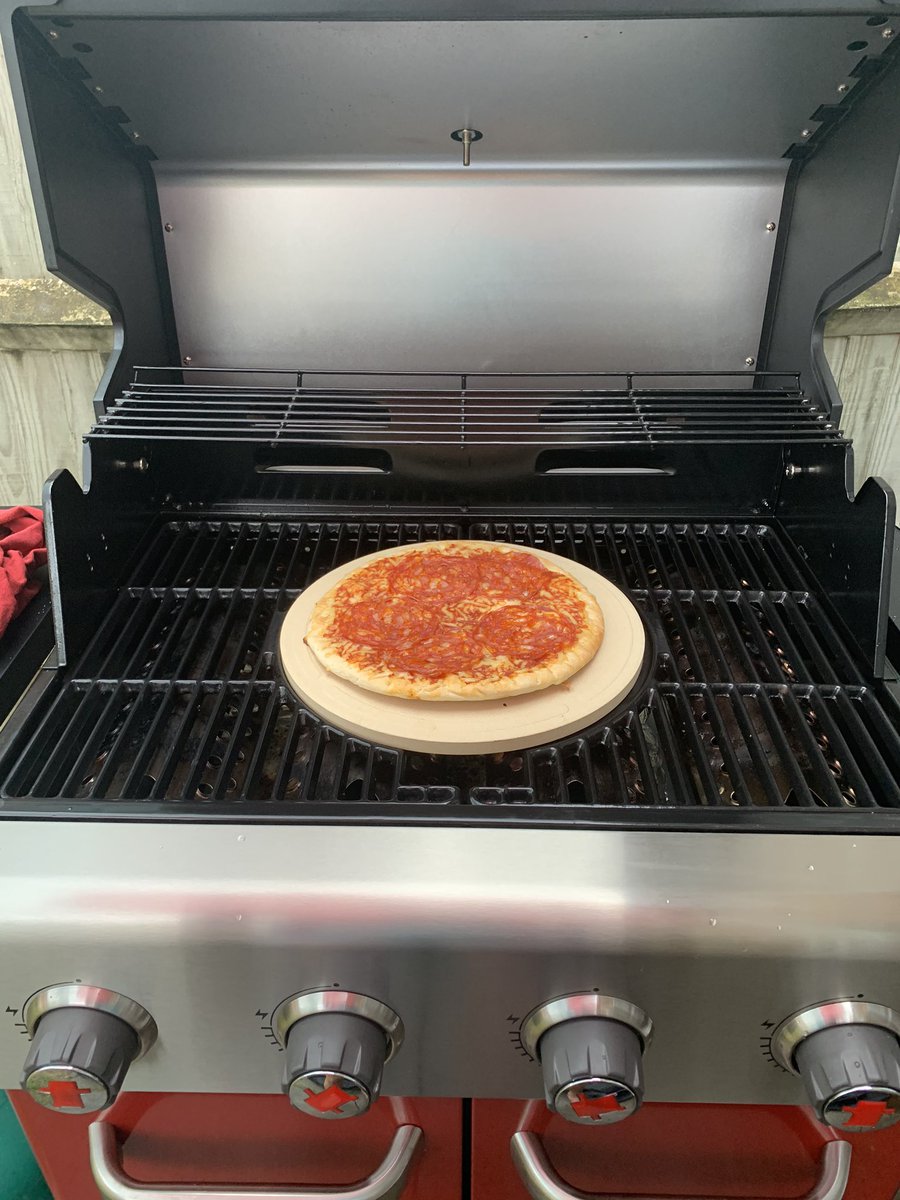 PETRINAJOHNSON's tweet photo. Just cooked my first pizza on the barby!! Pouring down, so had the brolly up... but my boy said it was yum!! Never cooked one outside before 🍕 #outbackbbq https://t.co/z6aMy3Ovl2