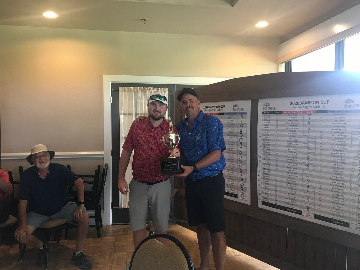 FortMillMGA's tweet photo. What a great weekend we had for the Jamison Cup and while the Carolinas Team retained the cup, the winner truly was every participant who played. It was great golf that came down to the last match! HUGE thank you to @FortMillGolf for their continued support of this event. https://t.co/TMMB5ksqIV