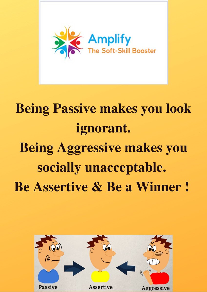 Being Assertive makes you a winner !!
#Softskills #KnowMoreGrowMore #BeingAssertive
#CommunicationSkills