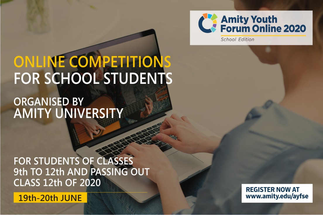 k_ranjit's tweet photo. Great opportunity for School students to showcase their talent at online Amity Youth Forum #AYF2020 For more information visit https://t.co/U6YHTDqe2X https://t.co/KHsqr9Y7T4