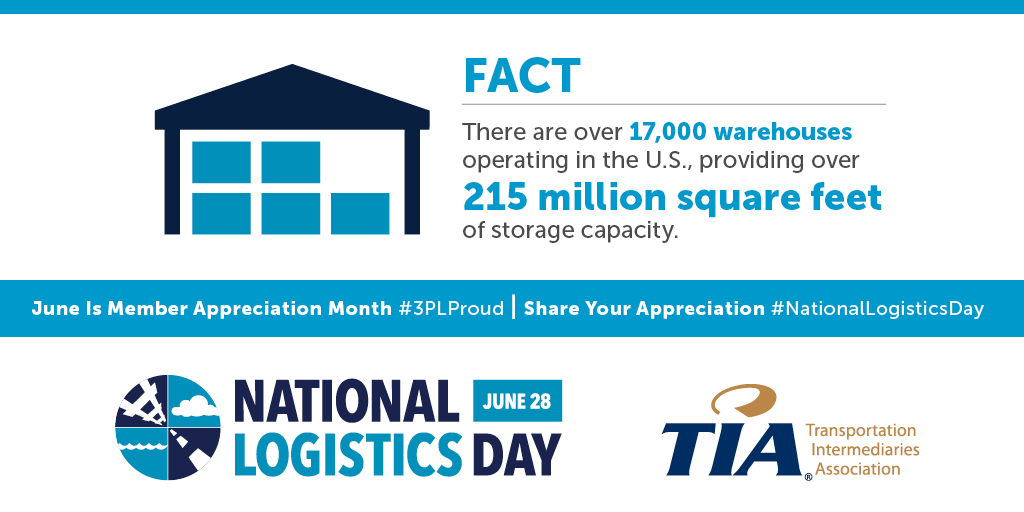 tianetdotorg's tweet photo. June Is TIA Member Appreciation Month & Culminates in the 2nd Annual #NationalLogisticsDay on June 28. Join @3PLAssociation in Celebrating the Men & Women of #Logistics All Month Long: https://t.co/qJnj3nSDzs #3PLProud https://t.co/jyfYGMB0cU