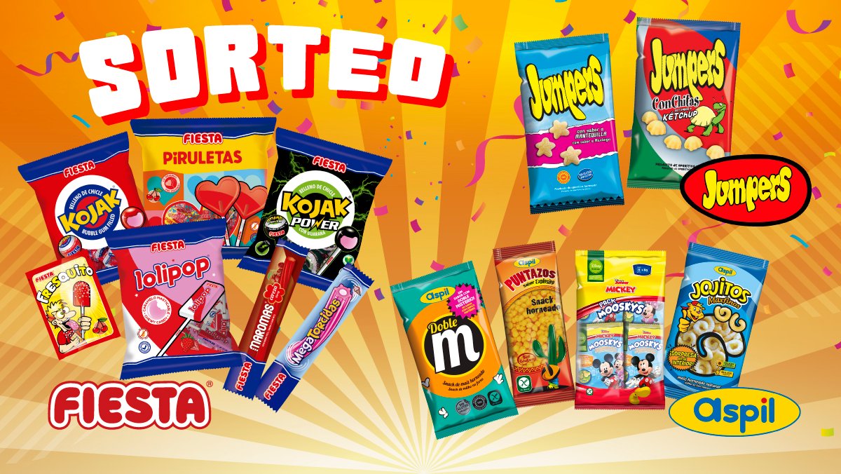 Comenzamos una semana 🔝 junto a <a href="/Aspil_es/">Aspil</a> y @Jumpers_SYC  sorteando 2 deliciosos packs de chuches y snacks 🤤
Participa ahora:
1️⃣ Sigue los tres perfiles
2️⃣ RT &amp; ❤️
3⃣ Etiqueta a tres personas con los que compartirás este regalazo dulce y salado.
🏆 Ganadores/as jueves 18