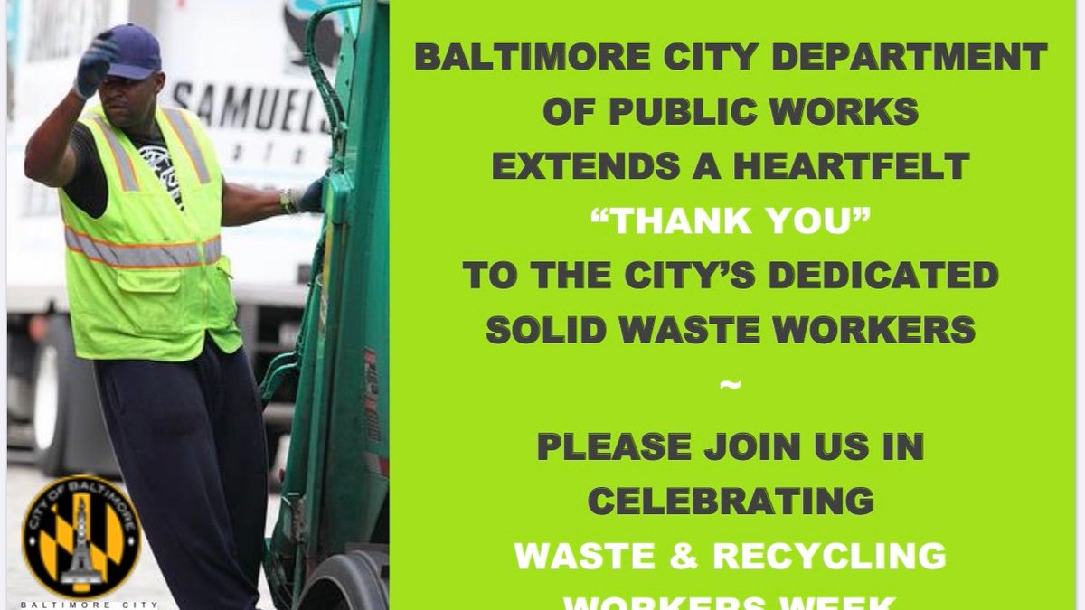 This week is Waste and Recycling Workers Appreciation Week! Please join us in celebrating Waste and Recycling Workers Appreciation Week by giving our Solid Waste workers a Thank You note, or taping a nice message to your trash can before your collection day.