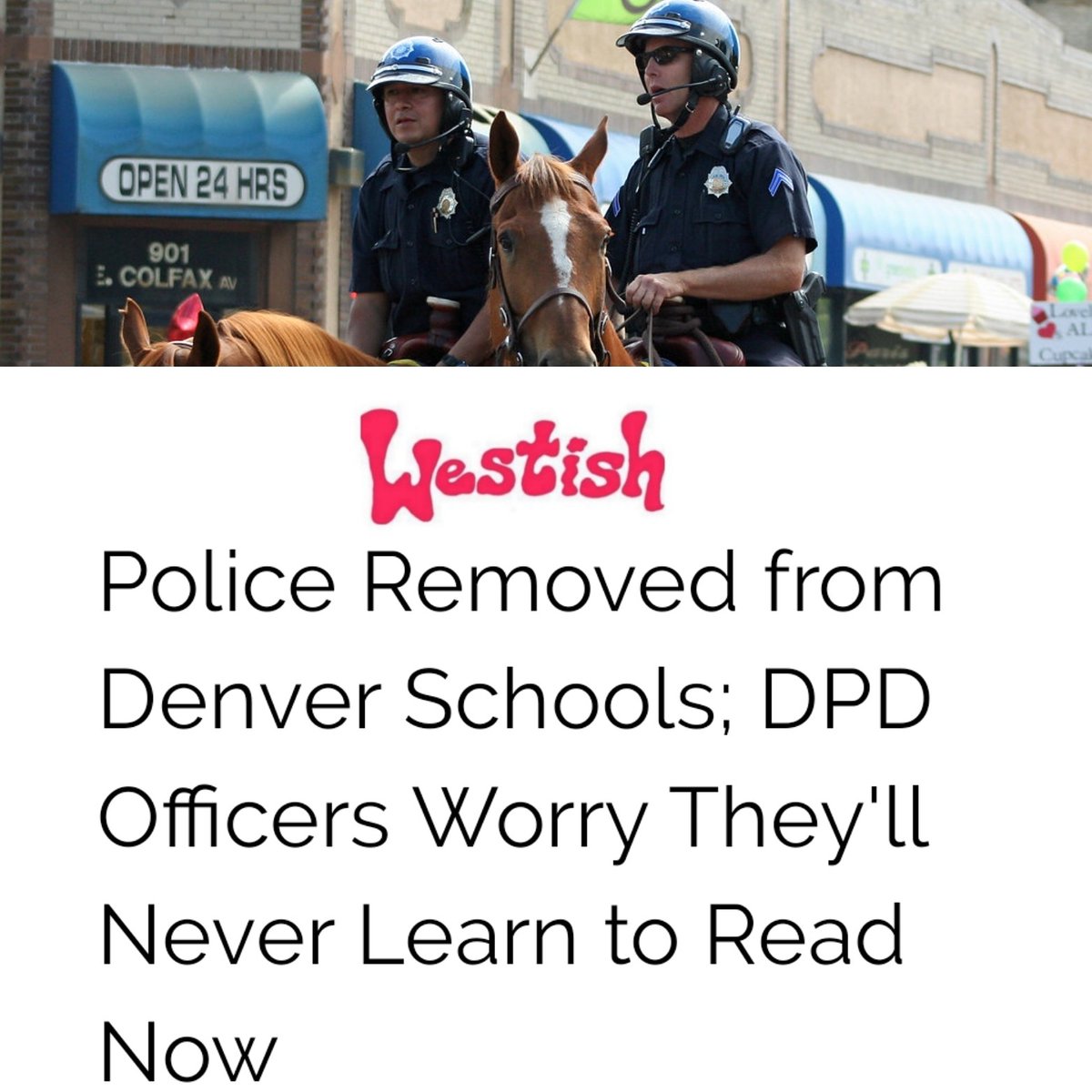 “But I told him ‘don’t worry, bud, I’m like a bee; I'm way more scared of you than you are of me, so I’ll only shoot you if I think maybe you are considering even kind of having a weapon on you.’ And that was a great friendship.” 

By <a href="/hannahjonescool/">hannah jones</a> 

westishnews.com/post/police-re…