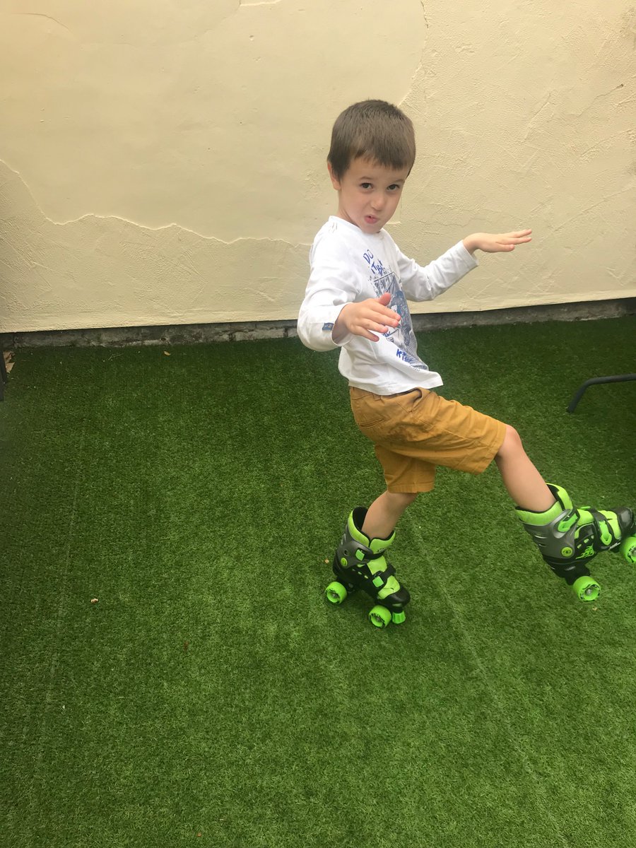 @StJohnsL22 Nathan has been busy learning to roller skate. Expecting a trip to Alder Hey soon 😁