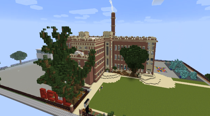 BellTechCo's tweet photo. Kudos to the @AGBellSchool 8th grade team and Mr. Schoenbeck who spent the past month building Bell in @Minecraft. We're looking forward to using Minecraft:EDU @PlayCraftLearn with students this week. @ChiPubSchools #BelieveinBell #MinecraftMonday #Minecraft https://t.co/Cpfm9wkDC4