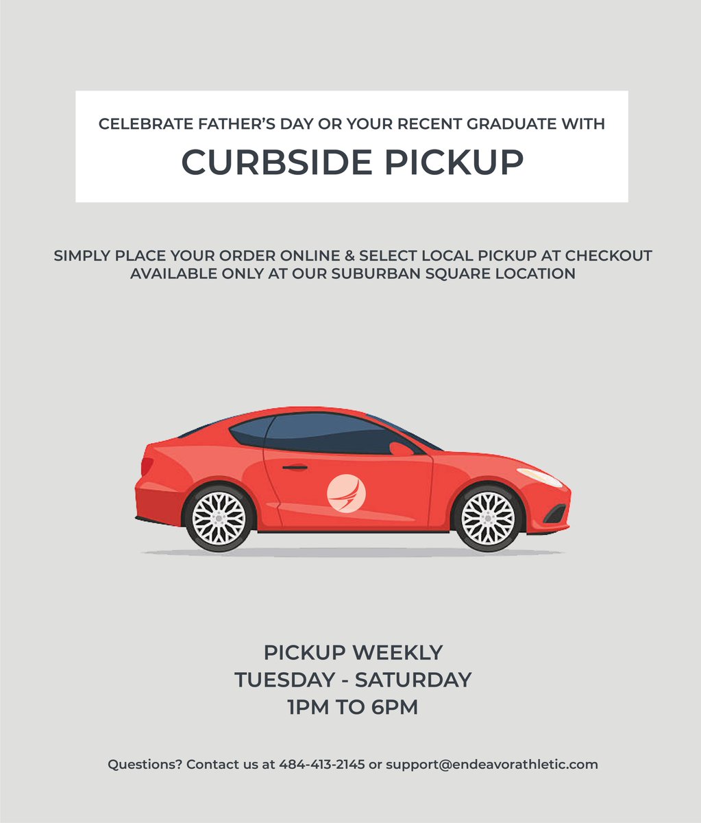 Introducing Curbside Pickup 🚗 Swing by our store in <a href="/SuburbanSquare/">Suburban Square</a> to pickup last minute graduation and father's day gifts! 

#suburbansquare #shoplocalphl