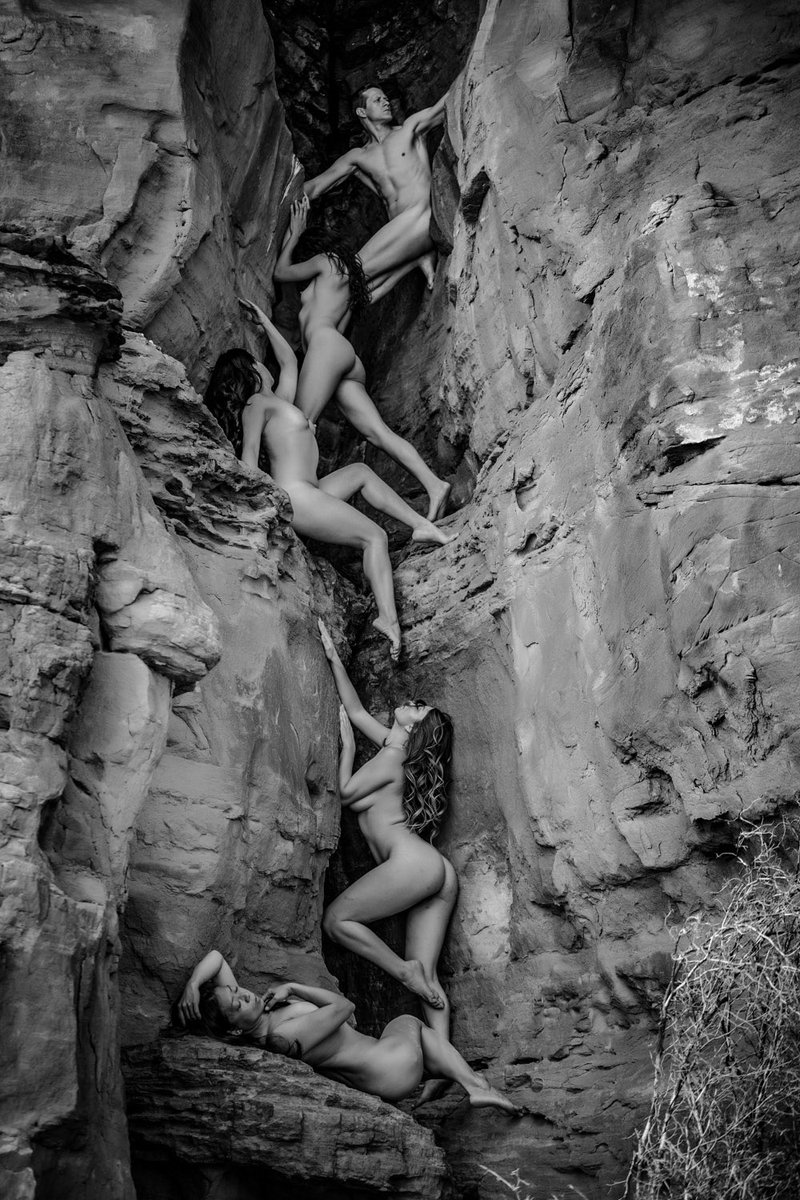ShawnAlff's tweet photo. Anyone interested in joining a naked, interpretive rock climbing team? 📸 by #robertbennett #aprilalstonmckay with #crystalwings #kaylatotten #fineartphotography https://t.co/2hdV1aaDbZ