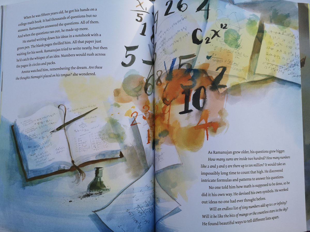 123_Mr_D's tweet photo. What a beautiful book & an incredible story! Really lucky to win this & can't wait to use in school. It would be a fabulous #assemblybook. I'd not heard of Ramanujan but I wish I had earlier because his story is amazing and there are some great themes in it. https://t.co/BNrEmhIV6a