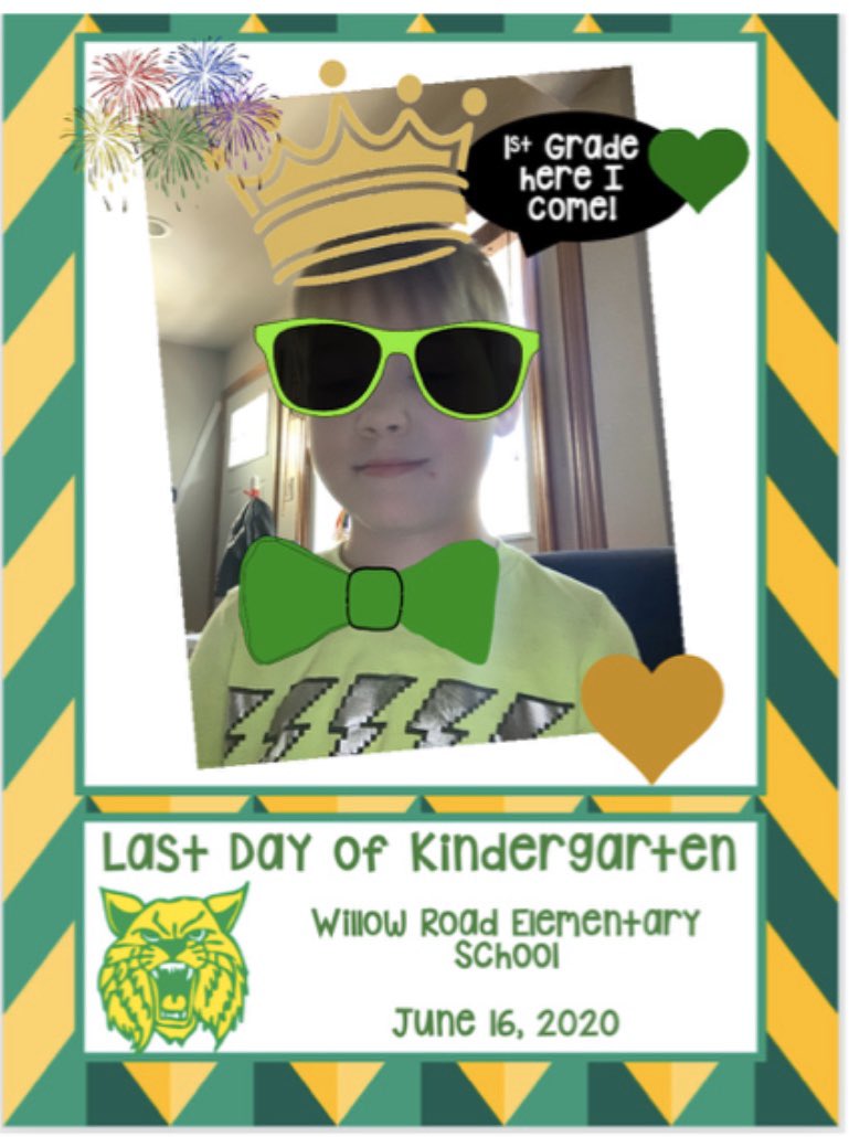 MsRoach_Kinder's tweet photo. Celebrating the last 2 days of school and Graduating Kindergarten with some virtual photo booth fun! πΈ πππ @WillowRoadVS13 @VS13UFSD #VS13strong https://t.co/b9dxSAbebl