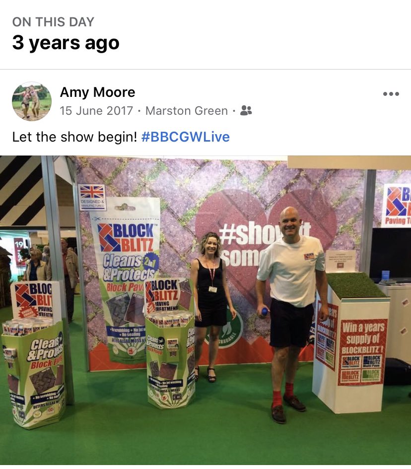 BlockBlitz's tweet photo. Sadly not there this year but we’ll be back next year! Our award winning eco friendly paving treatments are available online and in lots of garden centres/DIY shops 😊 #ecofriendly #shopsreopening #cleaning #cleanpaving #gardening #GardenersWorld https://t.co/IwYmqHB6Vk