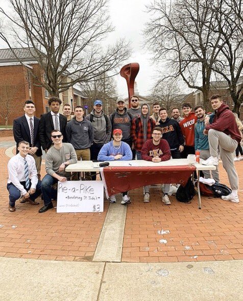 Chapter: Pi Kappa Alpha <a href="/WKUPikes/">WKU Pi Kappa Alpha</a> 
Members: 50
Local Founding Date: 1965
Philanthropy: St Jude
Values: Integrity, Intellect, High Moral Character
Nickname: PIKE

If you’re interested in signing up for fraternity recruitment, click on the link below!
enroll.icsrecruiter.com/ifc/WSTKUN#/en…