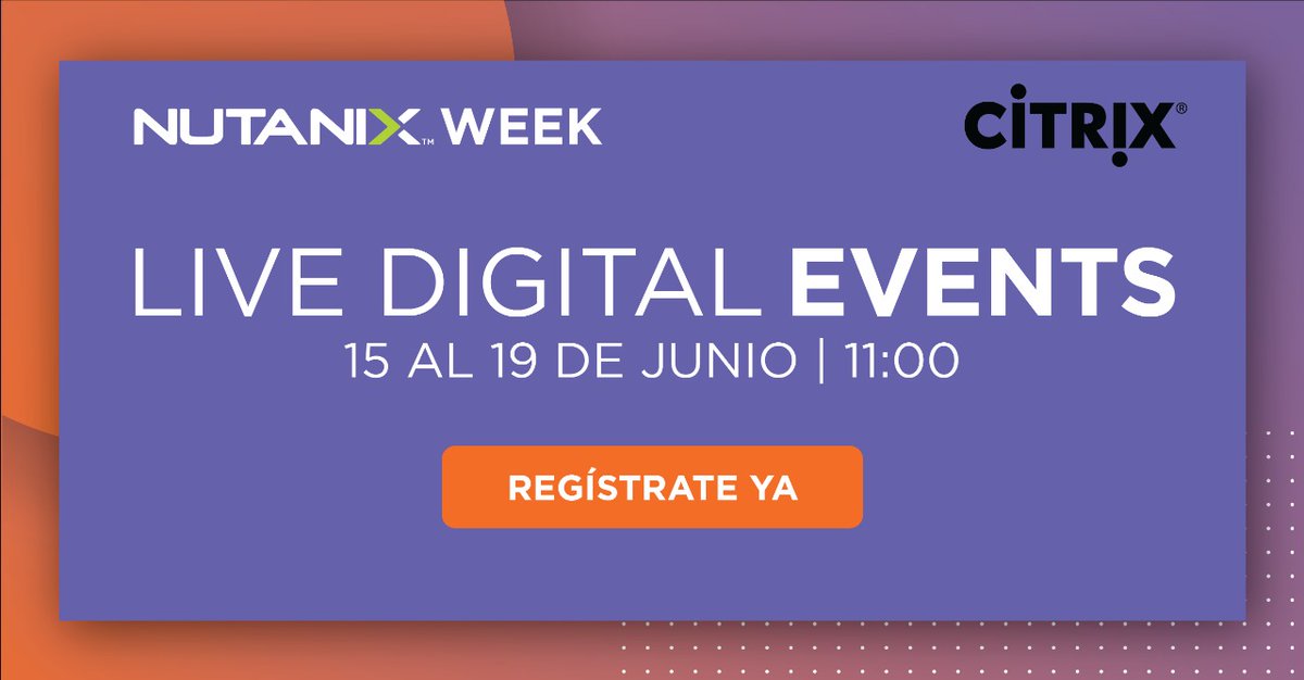 Mañana <a href="/SCampuzano/">Santiago Campuzano</a> y Ángel Gómez, Senior Sales Engineer de <a href="/CitrixIberia/">Citrix Iberia</a>, participarán en el evento organizado <a href="/NutanixSpain/">Nutanix Spain</a> "Cómo modernizar el puesto de trabajo para trabajar en remoto". Será a las 11 am. Puedes hacer el registro en este enlace:

mtr.cool/oumrvpiijw