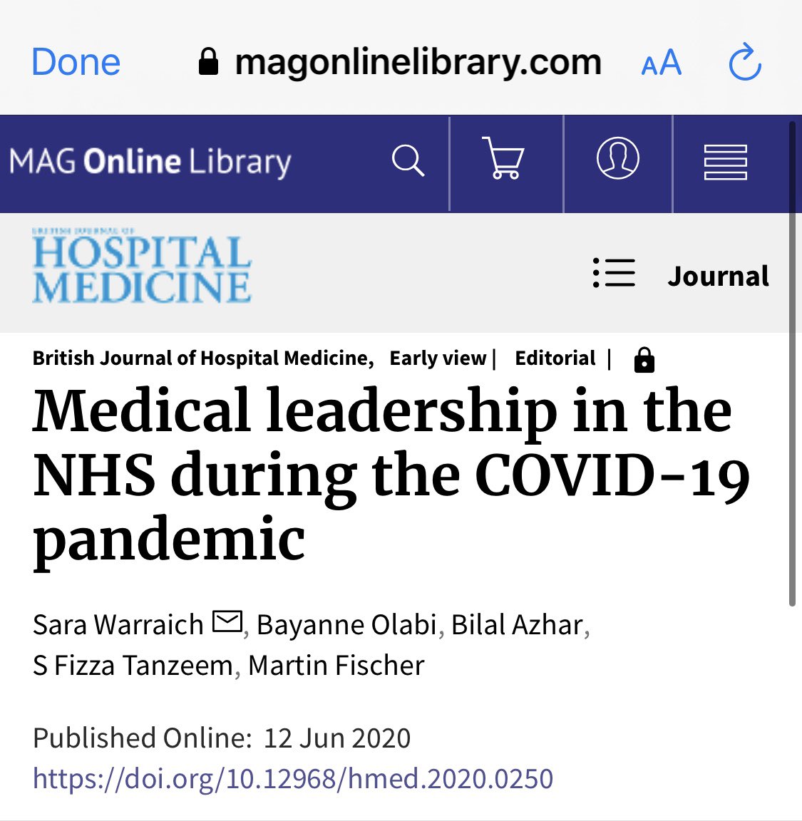 Exciting !🙏🏻 🙌🏼  (Early View) <a href="/darzi_fellow/">Darzi Fellow Network</a> <a href="/BeckyMalby/">becky Malby</a> <a href="/RCPCHtweets/">RCPCH</a> <a href="/Darzi_Alumni/">Darzi Fellowship</a> <a href="/FMLM_UK/">Faculty of Medical Leadership and Management</a> <a href="/FMLM_UK/">Faculty of Medical Leadership and Management</a>