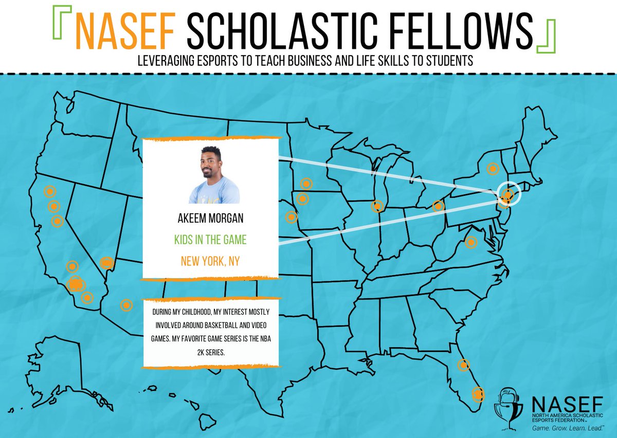 NASEFedu's tweet photo. ⭐️ NASEF Scholastic Fellow 2019-2020 Spotlight ⭐️ 

Akeem Morgan from New York, NY - Middle School Scholastic Fellow for Kids In The Game
 
🔗 https://t.co/oC6acCUsuP
@KidsintheGameNY #esportsedu #nycedu #nyedu #edchatny https://t.co/ClxYNAhx7a