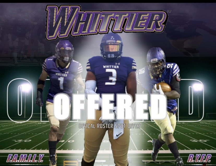 Blessed and excited to say I have received and offer from Whittier College! <a href="/CoachNeale/">Michael Neale</a> <a href="/Poetfootball/">Whittier College Football</a> <a href="/SabinoFootball1/">Sabino Football</a> @QbSabino <a href="/PrecisionQBs/">Precision Quarterbacks</a> @ISWEATGREATNESS