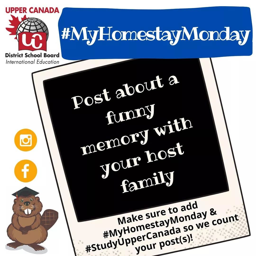 StudyUpperCan's tweet image. It's #MyHomestayMonday!
Share/Email a pic/vid of a funny memory with your homestay family
Earn up to 3 chances to win if you:
Share on Facebook, Instagram, and
email to international@uclc.ca

THANK-YOU &amp;amp; GOOD LUCK!