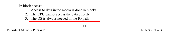 people still could not grasp benefit of byte addressable ...
i will use datacenter snia paper

slide1 is phil hint
byte addressable means cpu-gpu can virtually access directly cut hundred of thing vs IO block (PS5 style)

slide
2-3 read it super slow
inline with Phil hint