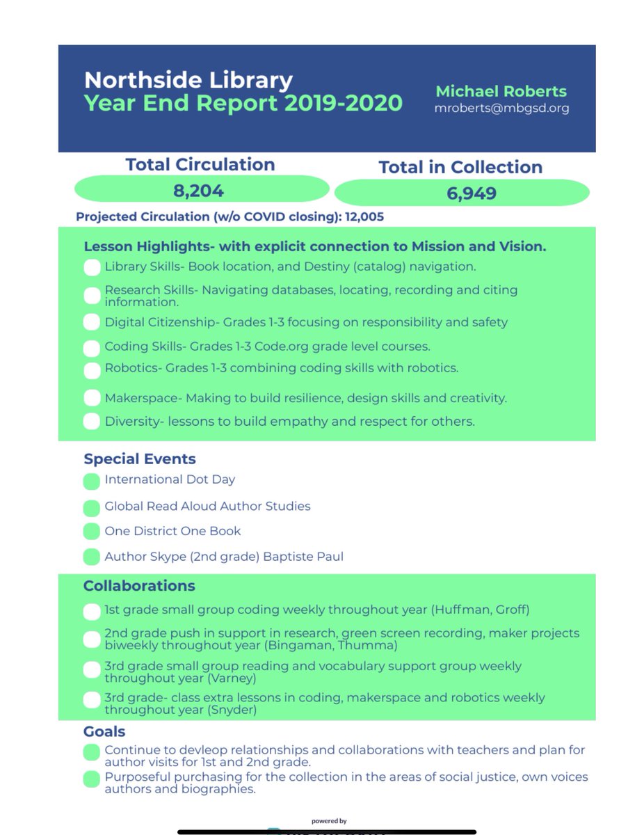 mkroberts71's tweet photo. What a great year we had in our MASD library programs this year! Check out our End of Year Reports to get a snapshot of the highlights of our programming. Looking forward to 2020-2021! #masdproud, #masdlibraries https://t.co/cXaIBogg1U
