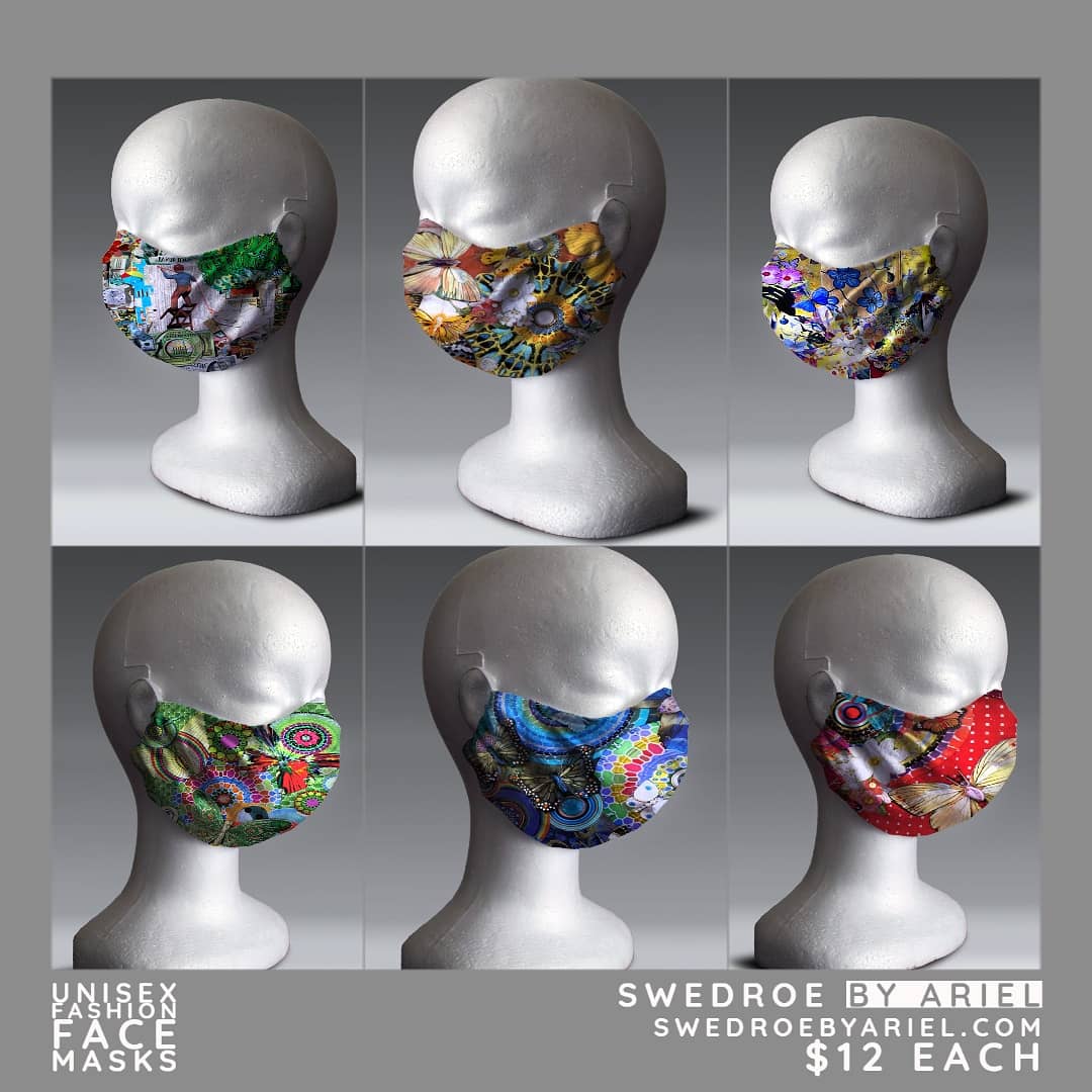 SwedroeLicense's tweet photo. 🦋Stylish @swedroebyariel face masks 😷 #now shipping. Machine washable. Air dry.  Filter sleeve insert. $12 each or $10 each for five or more at https://t.co/p7oVJ7DBFx  #fashion #mask #masks #masksforsale #designer https://t.co/UVt5zwRZ0V