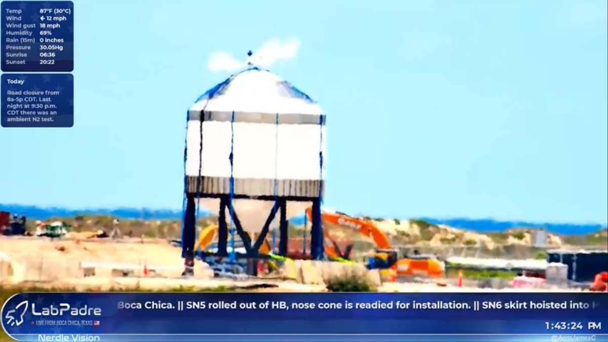 Le test en cours du nouveau réservoir SN7 ! Jusque là, ça passe 👍 #starship #spacex