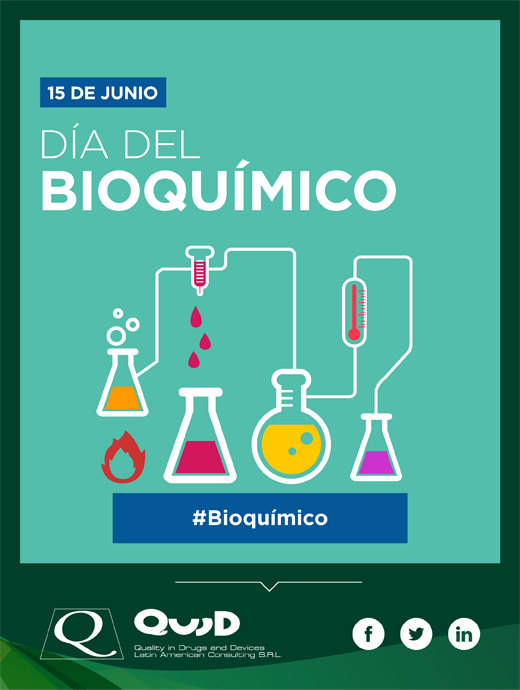 QUIDLATAM's tweet photo. >> 15 de Junio - Día del Bioquímico. Desde @QUIDLATAM saludamos y reconocemos a los profesionales de este campo quienes son fundamentales para la investigación, trabajando siempre en pos de alcanzar la calidad de vida máxima. 
#DiaDelBioquimico https://t.co/9JXYQoVr1s