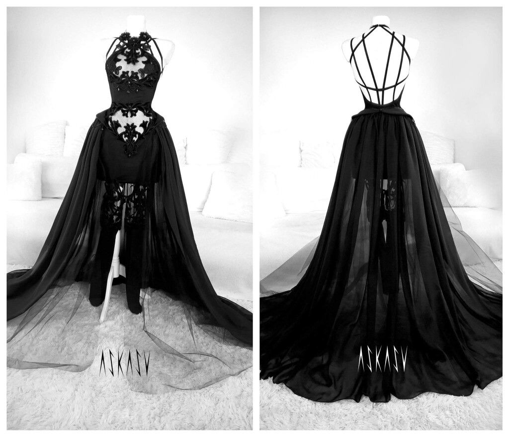 fantasy gown, crown, and weapon. https 