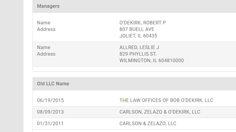 CorruptionRadar's tweet photo. The link to #joliet #mayor Bob O'dekirk is in public record according to the Government of #Illinois. He is a real estate lawyer and the law firm which he started and eventually branded fully as his own is listed  on a directory of supporters of a KKK Neo-Nazi. https://t.co/GIXneHegpm