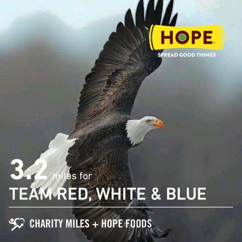 Completed 3 miles this very humid and warm evening.  🇺🇸🦅🇺🇸 @TeamRWB @CharityMiles thanks #hopefoods for sponsoring.