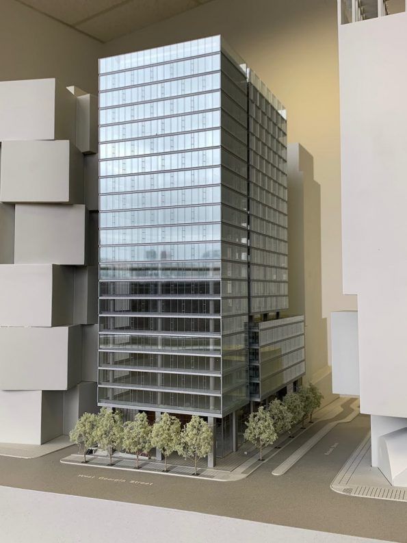 urbanYVR's tweet photo. UPDATED: New model of office tower at West Georgia and Richards revealed https://t.co/KgpqrjAuHB #vanre #vancre https://t.co/n4BtHWeivc
