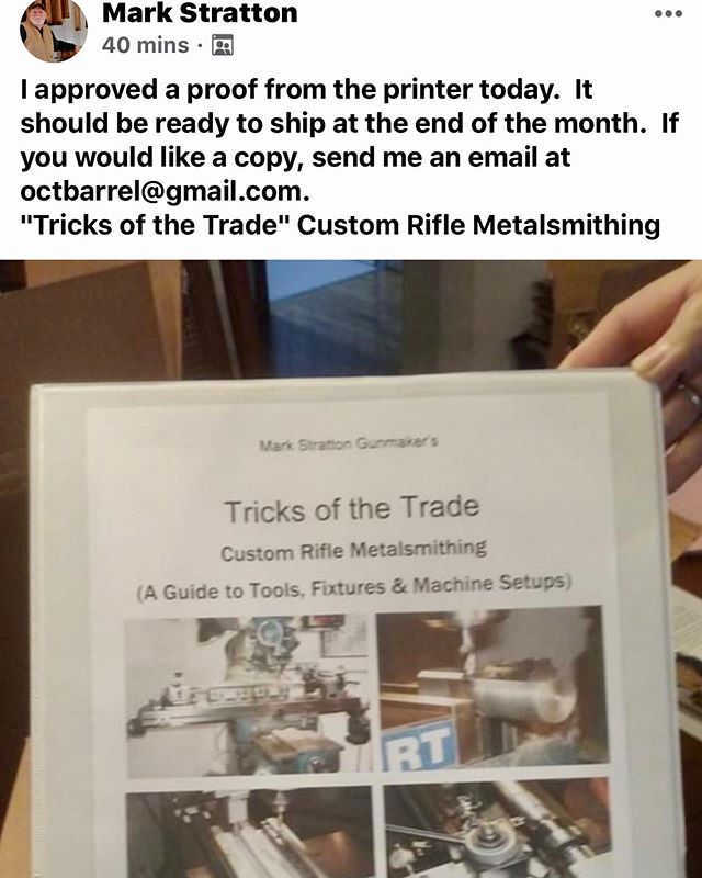 Master_Gunsmith's tweet image. A little while ago, I was looking for a copy of this book. In my search, I came across the author. Since that time, he has decided to make another printing. If you would like a copy, contact him at the info in the image.

📸 instagram.com/p/CBeZFSap9XT/ via tweet.photo