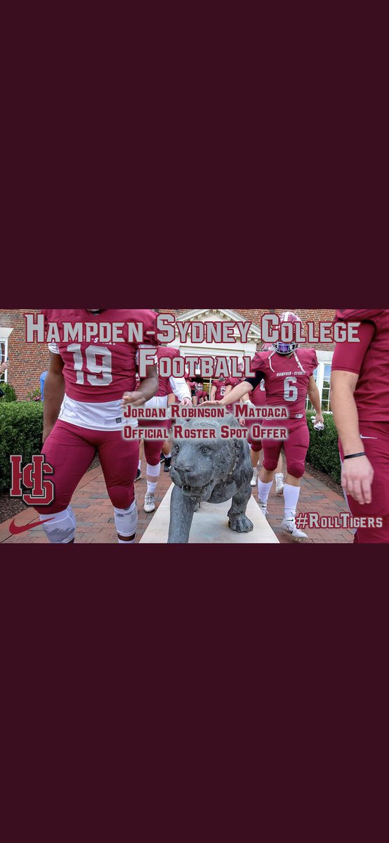 Jordan Robinson (@jsmoove__3) on Twitter photo AGTG. I am blessed to receive my first opportunity to play at the next level at Hampton-Sydney! @indELIble173 <a href="/MHS_Warriors_FB/">MatoacaWarriorsFB</a> AGTG. I am blessed to receive my first opportunity to play at the next level at Hampton-Sydney! @indELIble173 <a href="/MHS_Warriors_FB/">MatoacaWarriorsFB</a>