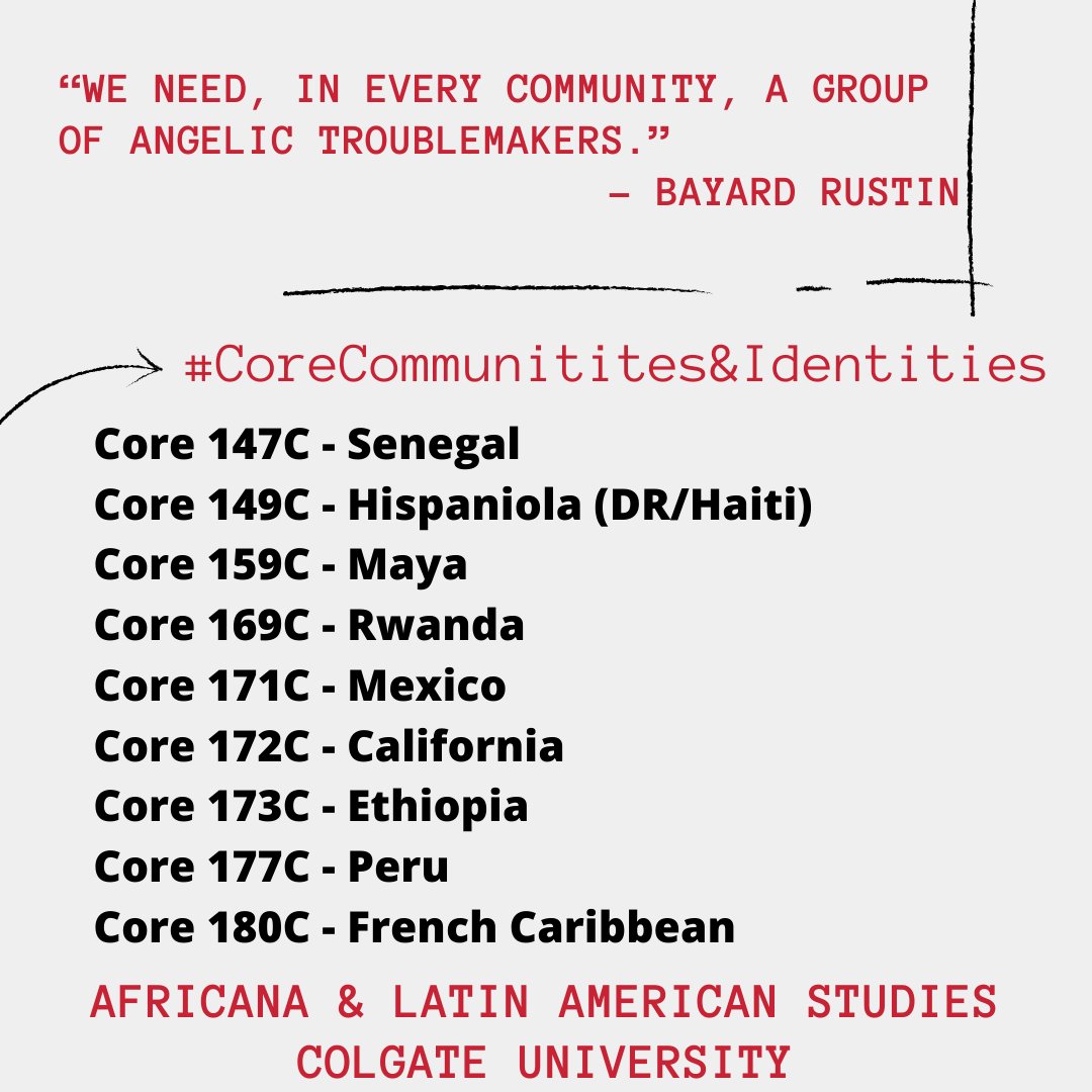 ALSTColgate's tweet image. Check out these Core CI courses @colgateuniv  that count towards African, African American, Caribbean and Latin American Studies! #ALSTtotheCore