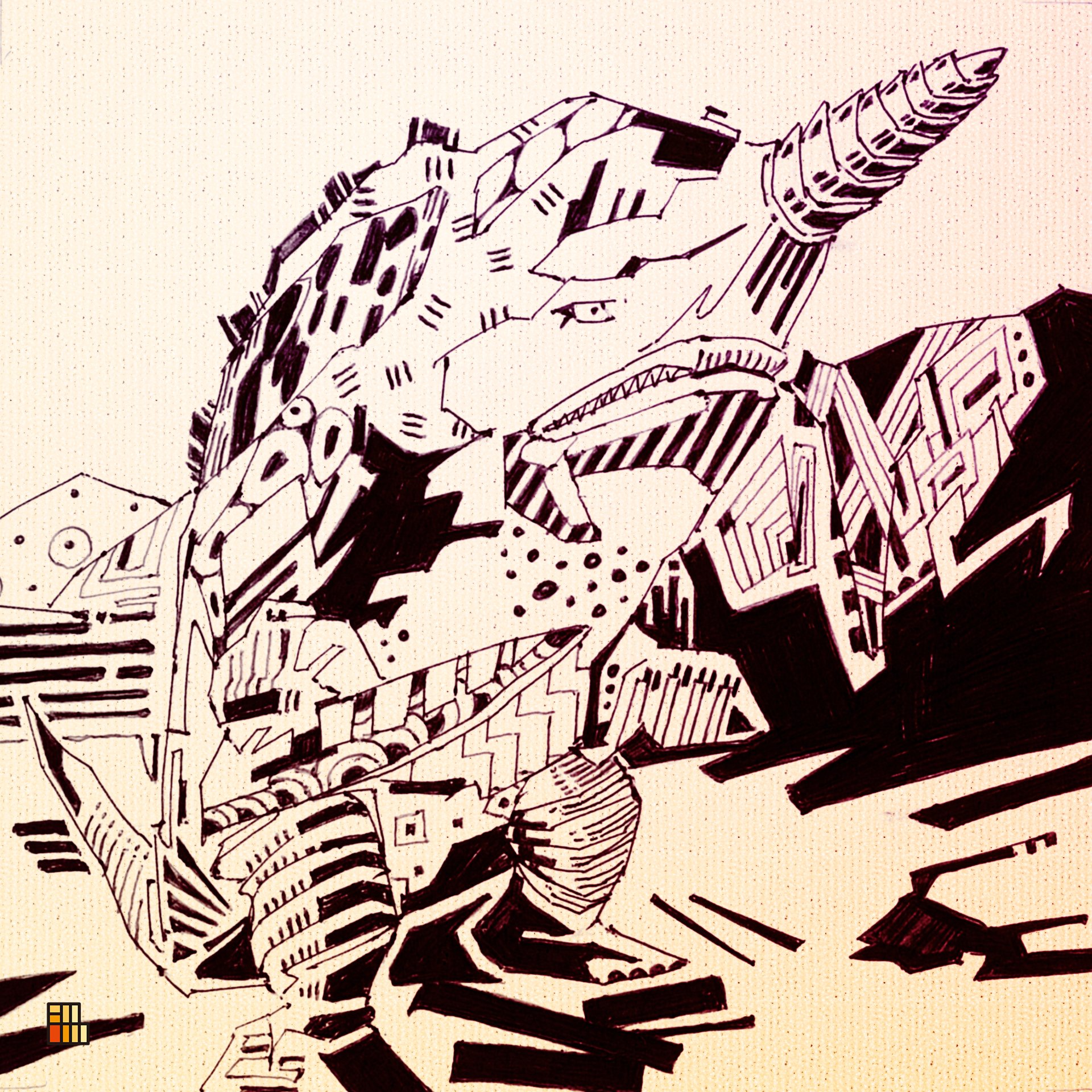 Waki Animation Drawing Ballpen Ballpendrawing Zentangle Pattern Patterndesign Ultraman Gubila Ultramanfanart Illustration Graphic Adobe Photoshop Kaiju ボールペンイラスト ボールペン ボールペン画 ゼンタングル グビラ