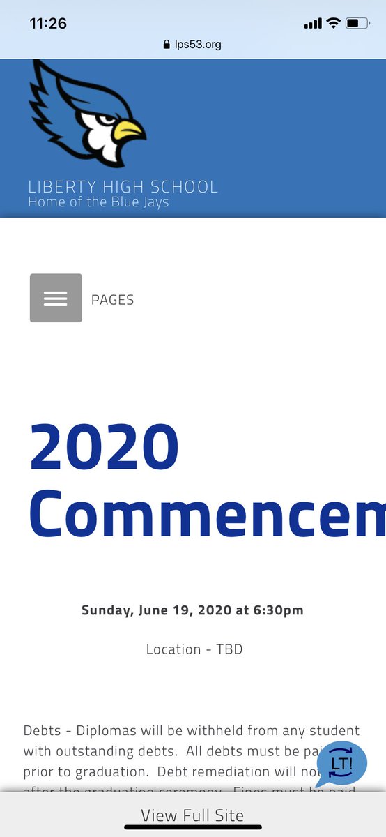 jgriffith31's tweet photo. @myCTnews Becky, did you hear back? This article says graduation slated for Fri, July 17? Emails have said Sun, July 19? And LPS website says June 19 (see attached). We left a message with district office this am to confirm but haven’t heard back yet. @DallasAckerman https://t.co/XI7ycHEpDT