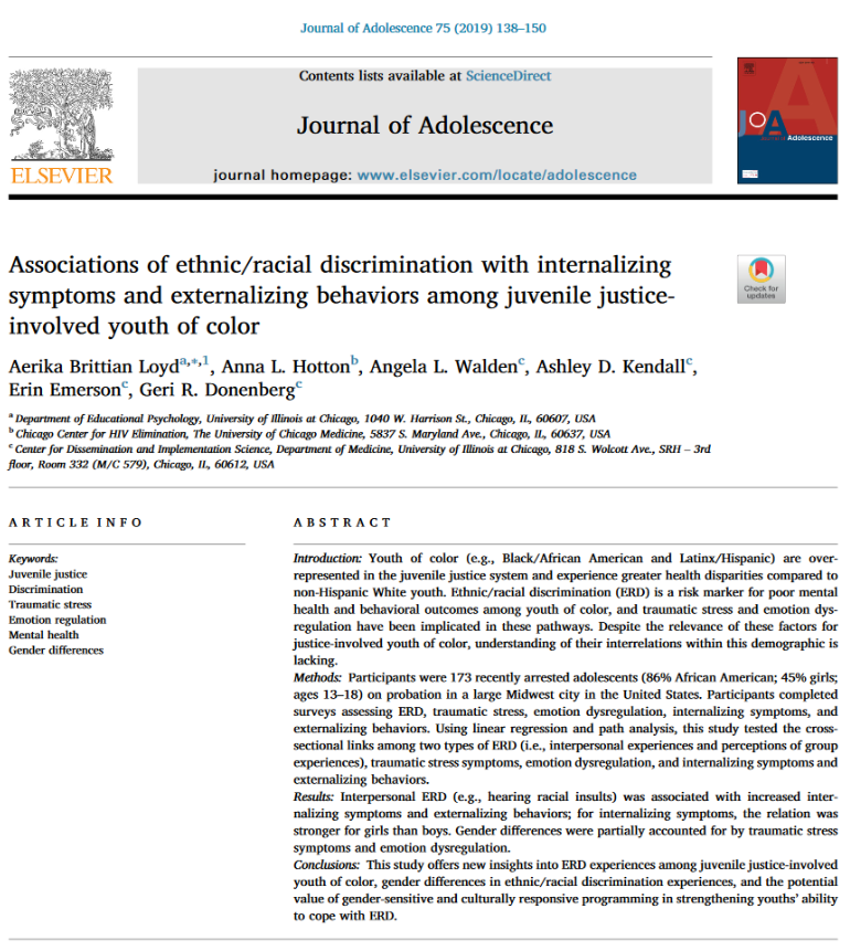 "Interpersonal Ethnic/racial discrimination (e.g., hearing racial insults) was associated with increased internalizing symptoms and externalizing behaviors; for internalizing symptoms, the relation was stronger for girls than boys."

pubmed.ncbi.nlm.nih.gov/31398475/

#SP4SJ