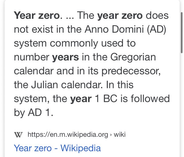_helenaab's tweet photo. if there was no year 0, the first AD decade was 1-10, meaning the next decade started in 11, meaning our next decade actually starts in 2021 ???? https://t.co/MnWtcURgQy