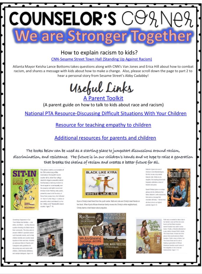 EseEagle's tweet photo. After attending many webinars/zoom meetings over the last 3 weeks on racism, social injustices, etc., I created a resource for parents that may be struggling on how to explain racism to kids.  Please feel free to share/use. https://t.co/4vR3JLVvbu