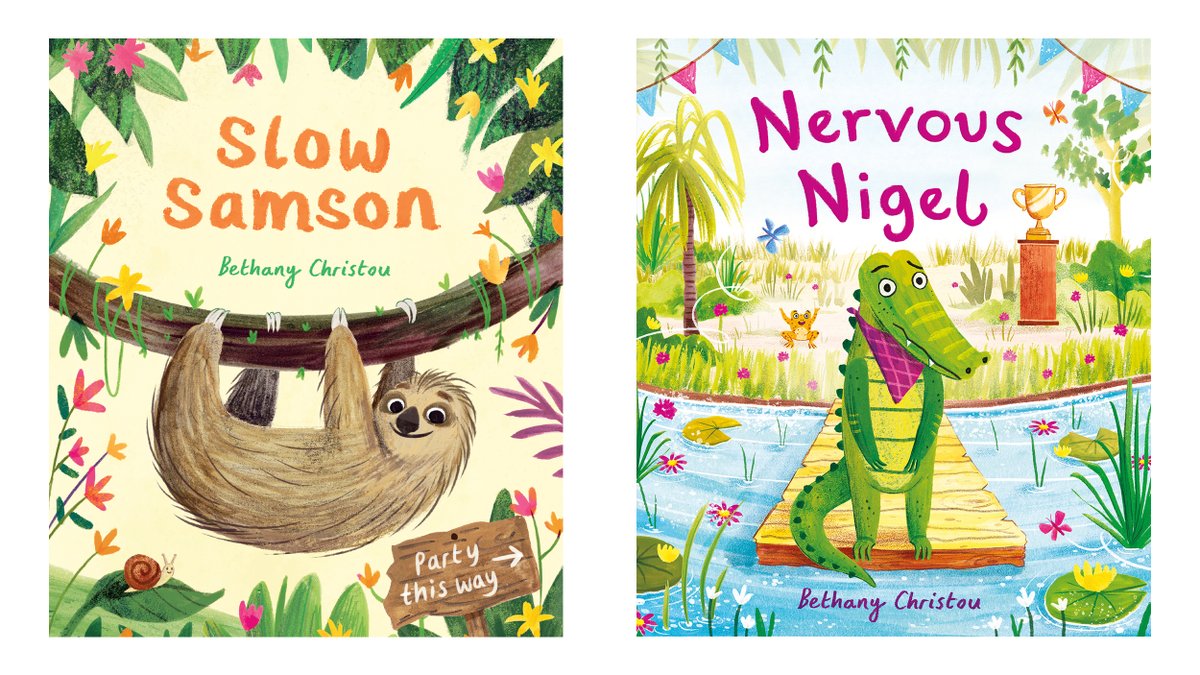 bjchristou's tweet photo. @FatherReading I hope it’s okay to suggest my own books! #SlowSamson is about a lovable sloth who has trouble getting to his friends’ parties on time, and #NervousNigel is about a young crocodile who feels pressured to be a champion swimmer just like his impressive family 🦥🐊 https://t.co/xndS0bKyEg