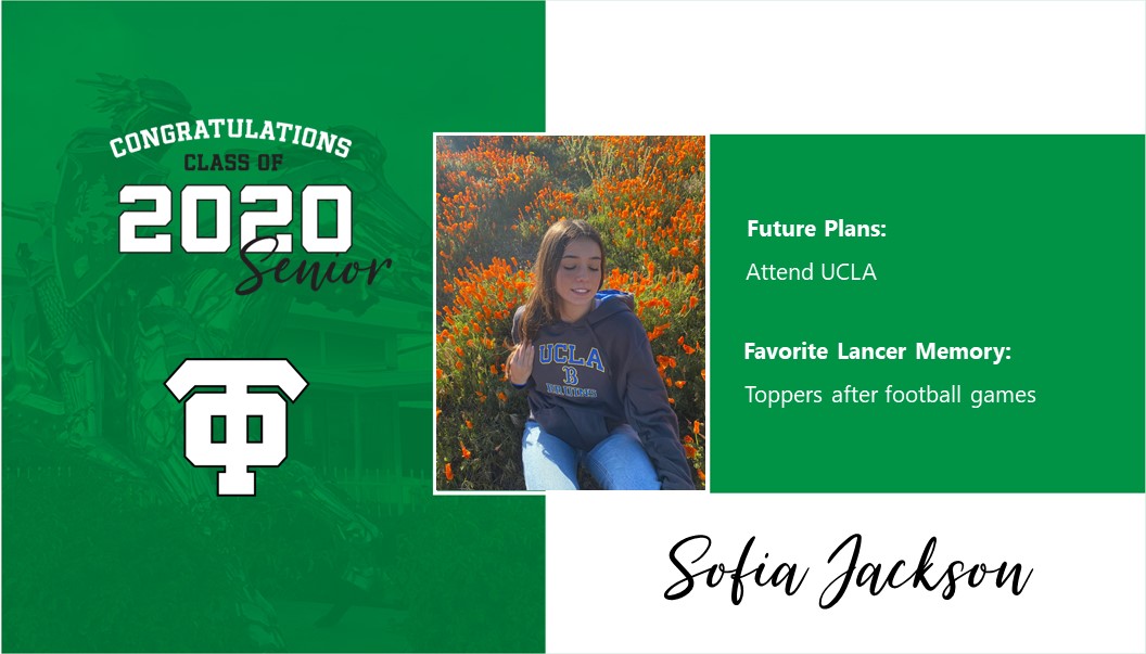 ThousandOaksHS's tweet photo. Congratulations, Sofia! @TOHSClassof20 #TOHSGrad2020 https://t.co/z7X85H5vIq