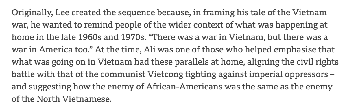 DA 5 BLOODS utilizes real archival footage from the Civil Rights movement — speeches by Muhammed Ali, Kwame Ture, and Angela Davis — to show what Aftab refers to as “a war on two fronts.”