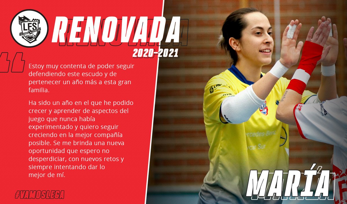 CDLeganesFS_Fem's tweet photo. RENOVACIÓN | Aporta seguridad defensiva, mucha sobriedad bajo palos e infinitas ganas de aprender. Después de una gran temporada en la que incluso ha debutado con el primer equipo y en la Copa de la Reina, queremos que siga creciendo con nosotros ¡María, RENOVADA!

#VamosLega https://t.co/12gbdCq2LU