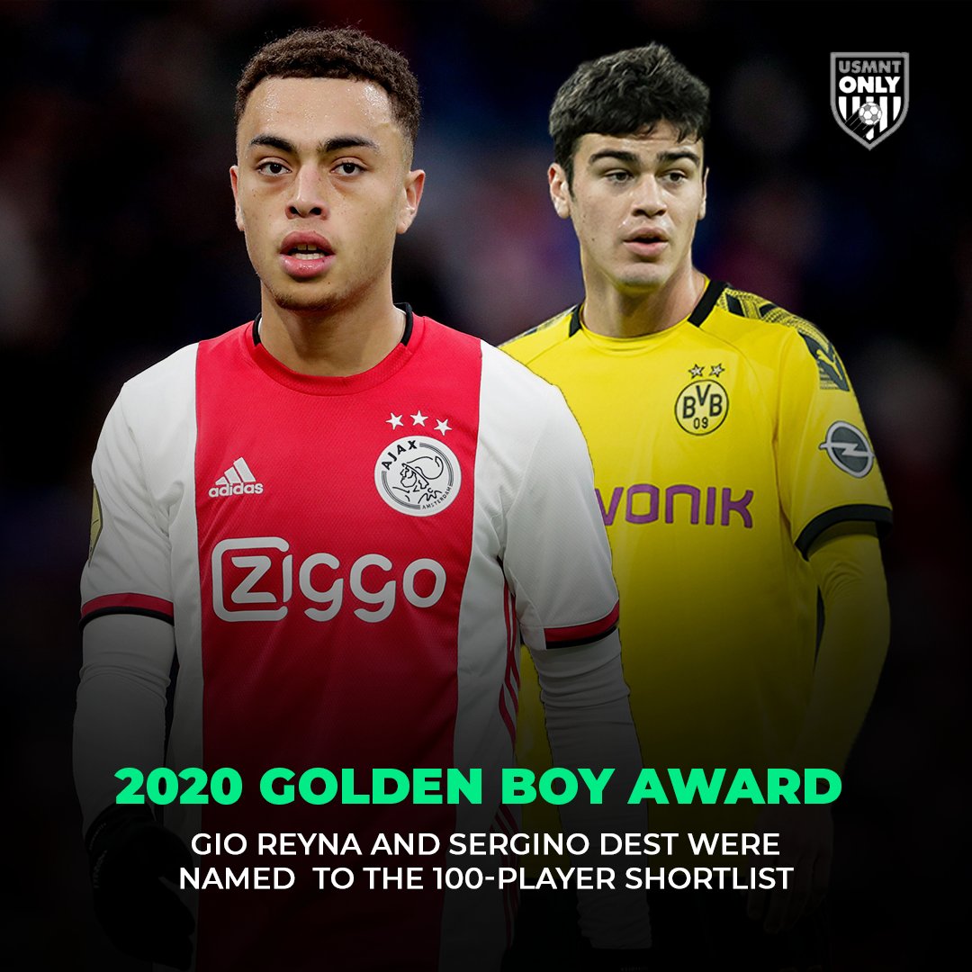 Usmnt Only Sergino Dest Gio Reyna Were Named To The 100 Player Shortlist For The Golden Boy Award