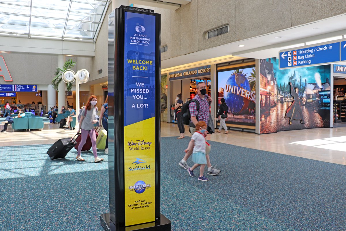 MCO's tweet image. With an increased number of customers traveling through our airport every day, we’re happy to welcome you back to the world’s best theme parks and attractions as Central Florida’s economy starts rebounding. 

👉 bit.ly/3frgzzX