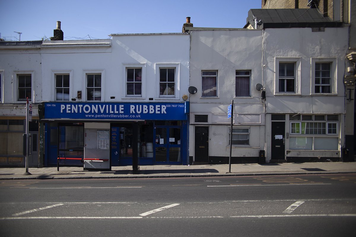 Pentonville Road.(The first photo here is the main London Deliveroo driver training centre I believe. It seemed to be closed)