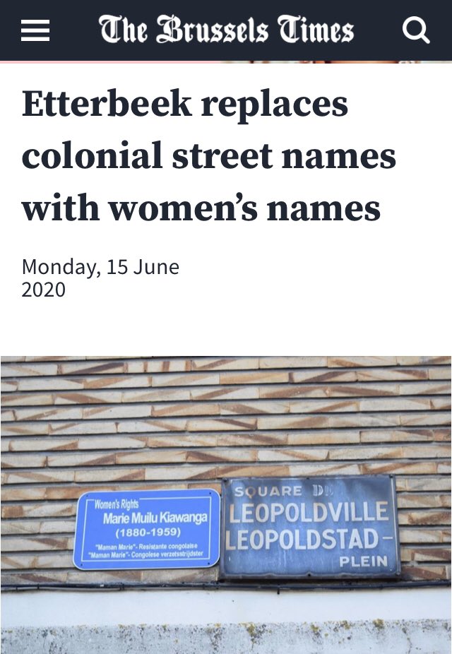 GCpanssycake's tweet photo. #Brussels district #Etterbeek reaplces #colonial street names with #women ‘s names. That is what I like to see.
#mondaythoughts #femaleempowerment 
#Awareness https://t.co/mMscxTtncP