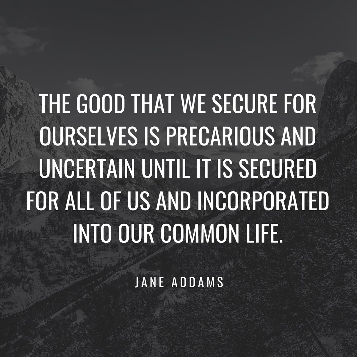 EA_GoodLifeBlog's tweet image. The mother of American philosophy, progressive activist, and winner of the Nobel Peace Prize reminds us that our livelihoods are intricately connected to those around us. I cannot attain stability and happiness while my neighbor suffers. None of us is free until we are all free.
